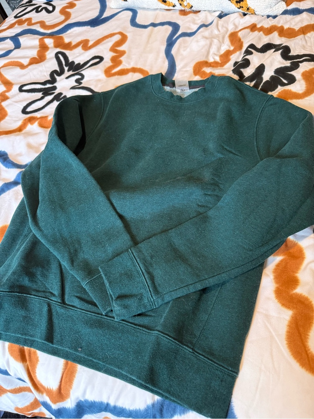 Green Thick Cotton Crew Neck Sweater Mens Size M
